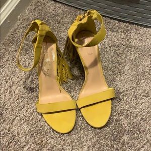 Yellow Tassel Heels
